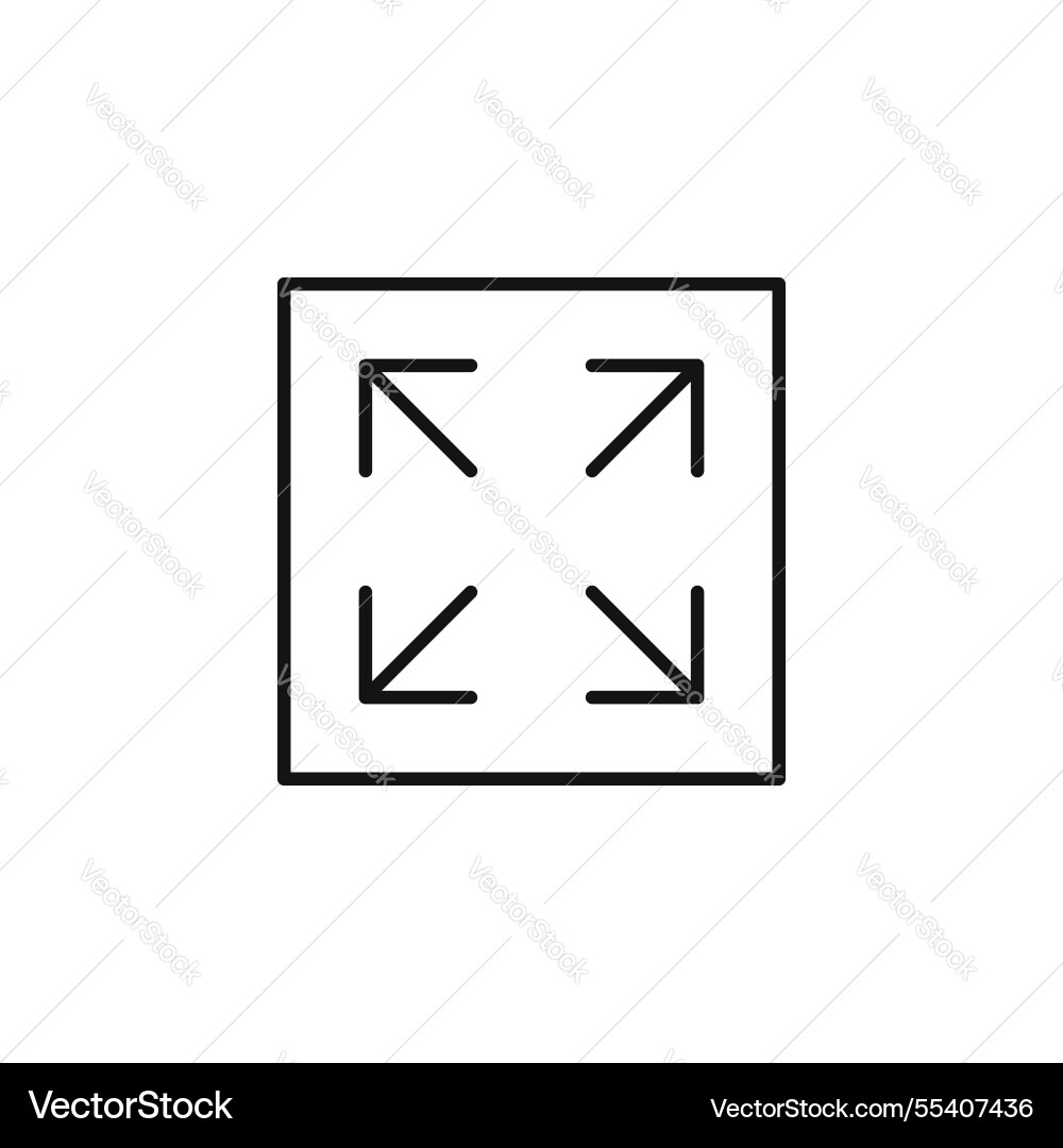 Expand icon simple thin line Expand icon simple thin line vector image