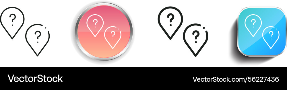 Location icon thin linear regular and button vector image