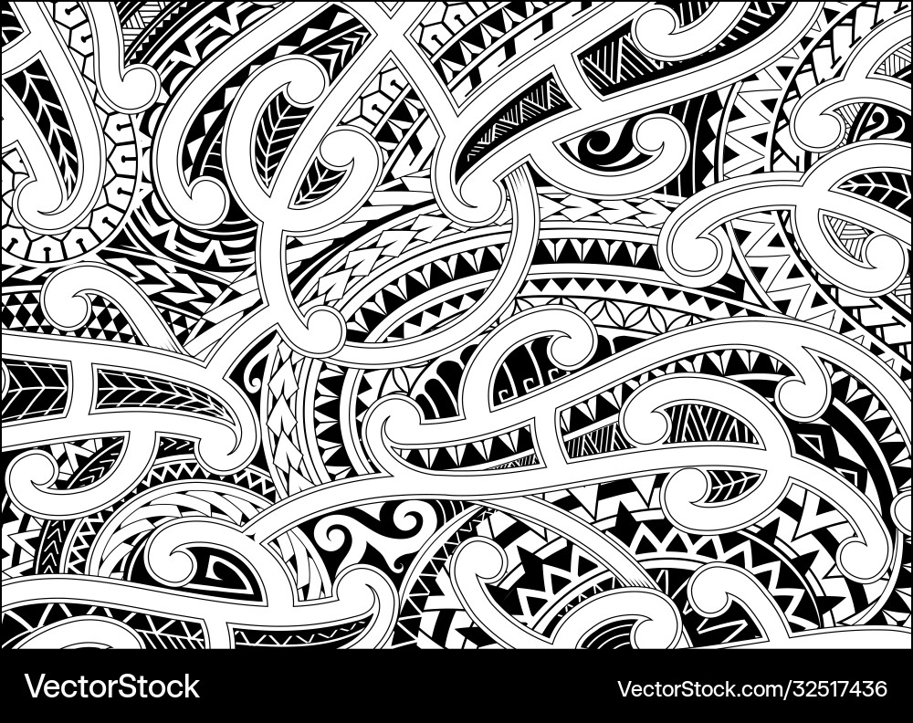 Maori Tribal Swirl Ornament Vector Image