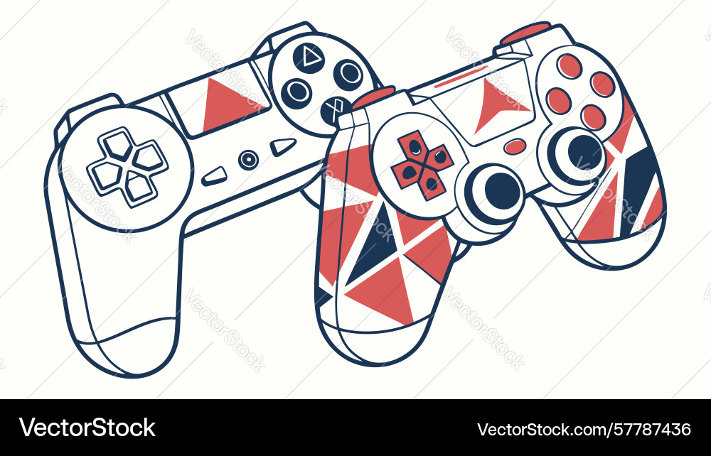 Modern game controller with abstract patterns Vector Image