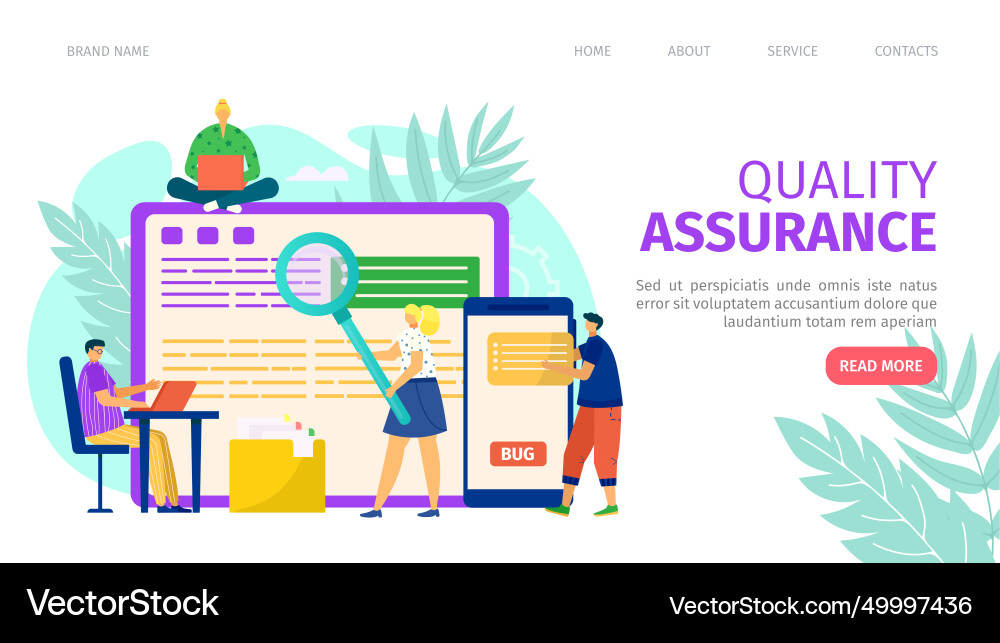 Quality assurance and programming development Vector Image