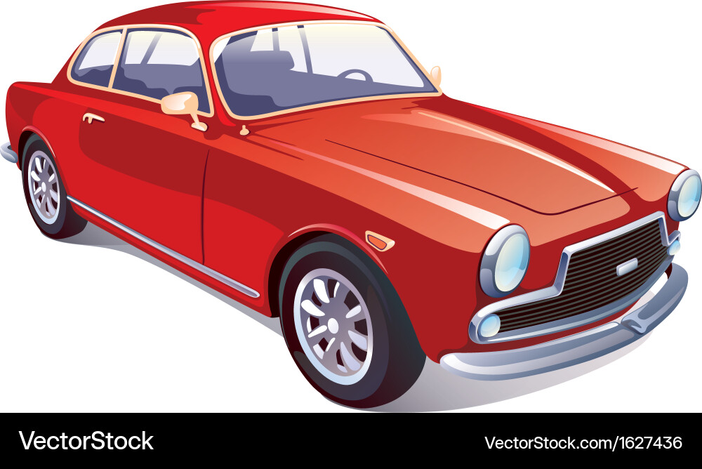Red Classic Retro Car Vector Image
