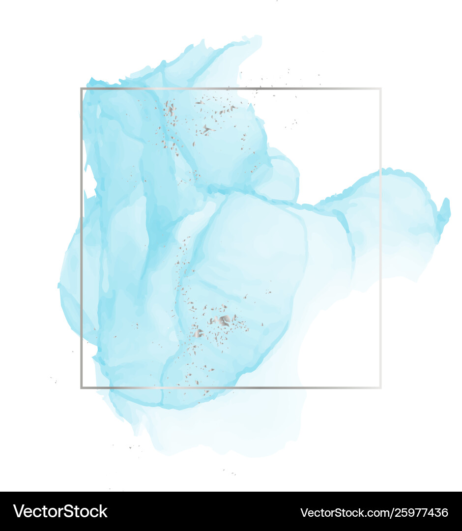 Silver Foil Pastel Blue Brush Strokes vektorbild