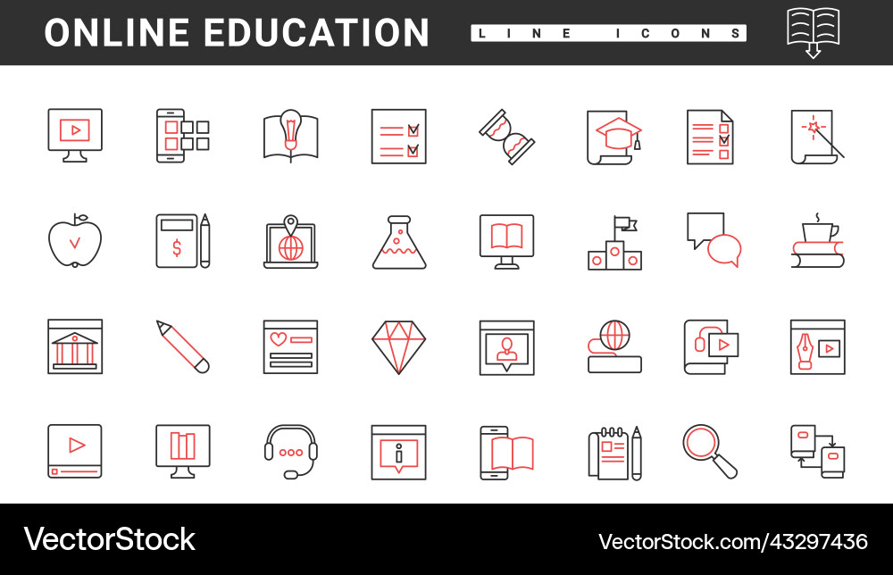 Training courses video tutorials online library vector image