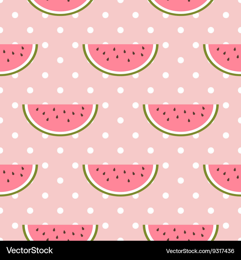 Watermelon seamless pattern with polka dot Vector Image