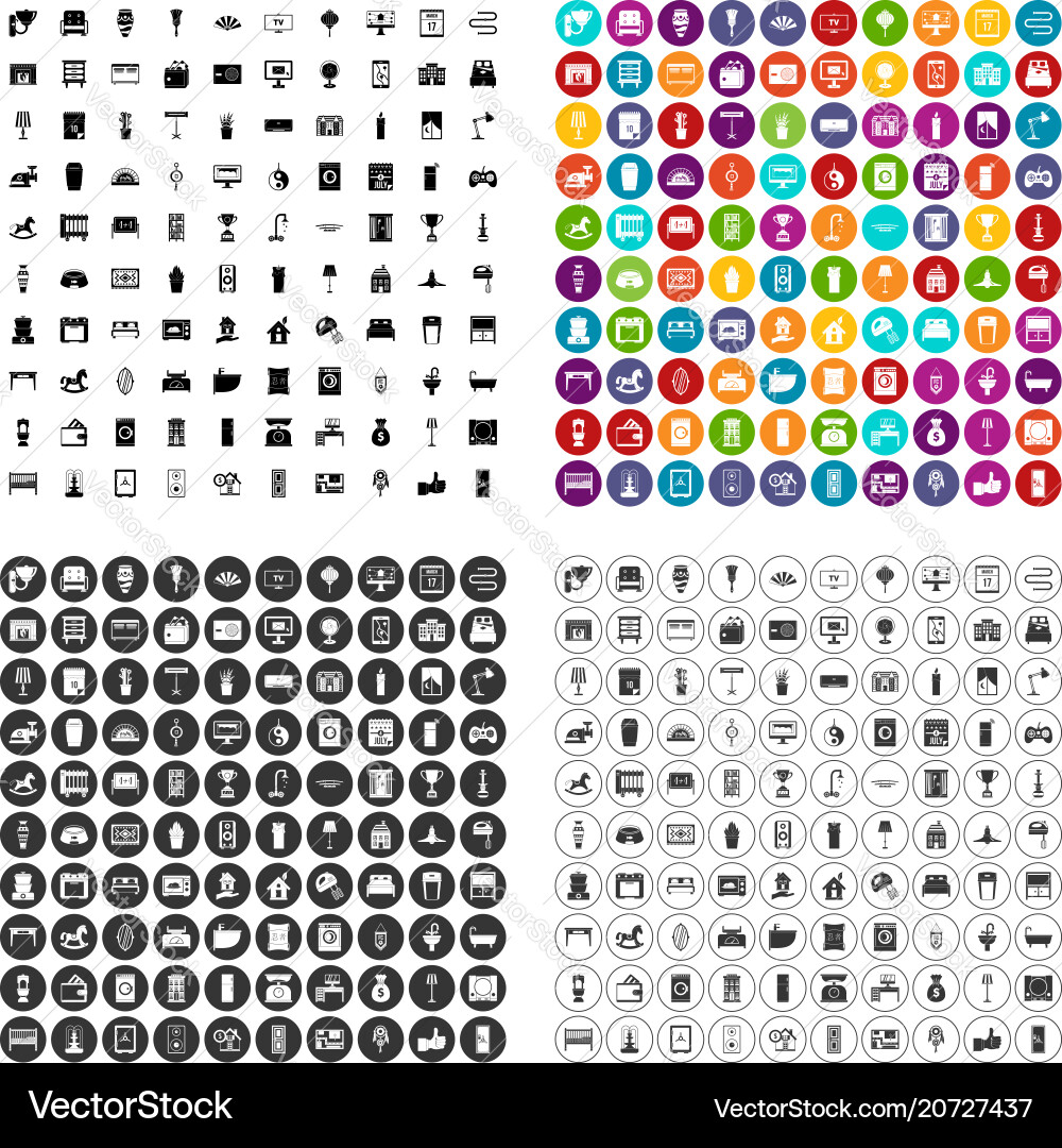 100 Interieursymbole Set Variante 100 Interieursymbole Set Variante vektorbild