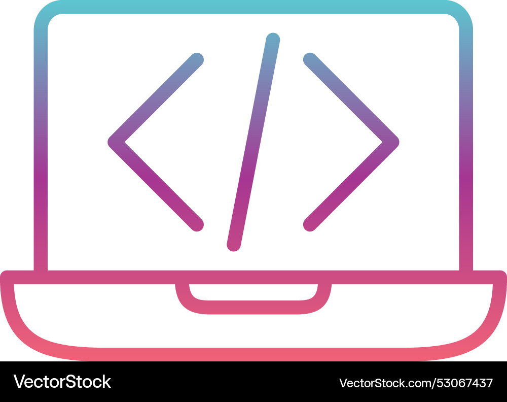 Coding line gradient design vector image