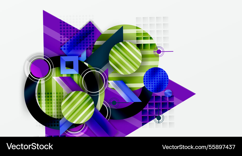 Dynamic complex geometric abstract background vector image
