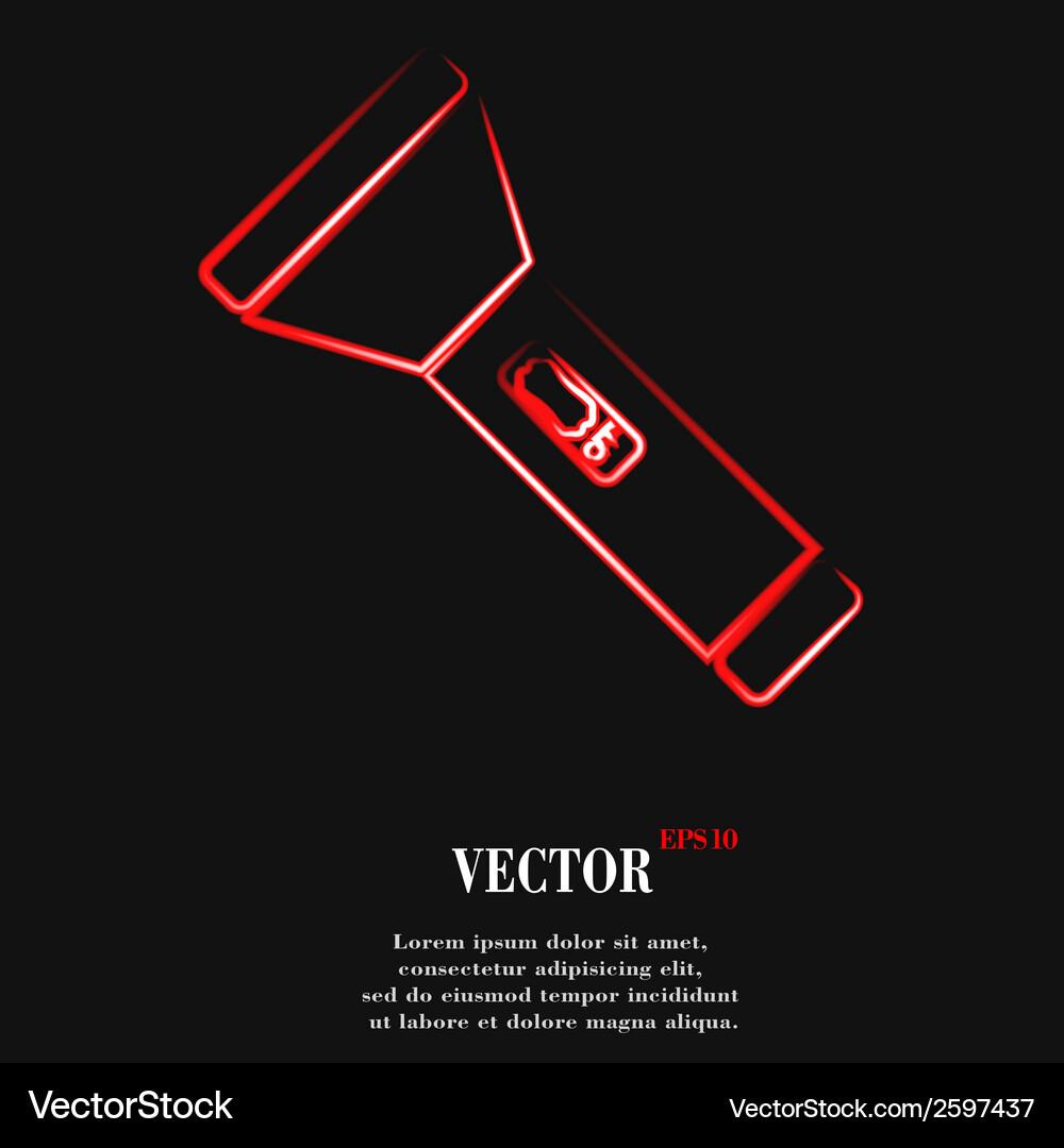 Flashlight flat modern web button and space Vector Image