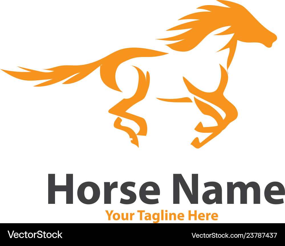 Horse Silhouette Speed Logo Vector Image