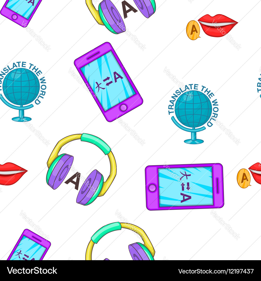 Learning foreign languages pattern cartoon style vector image