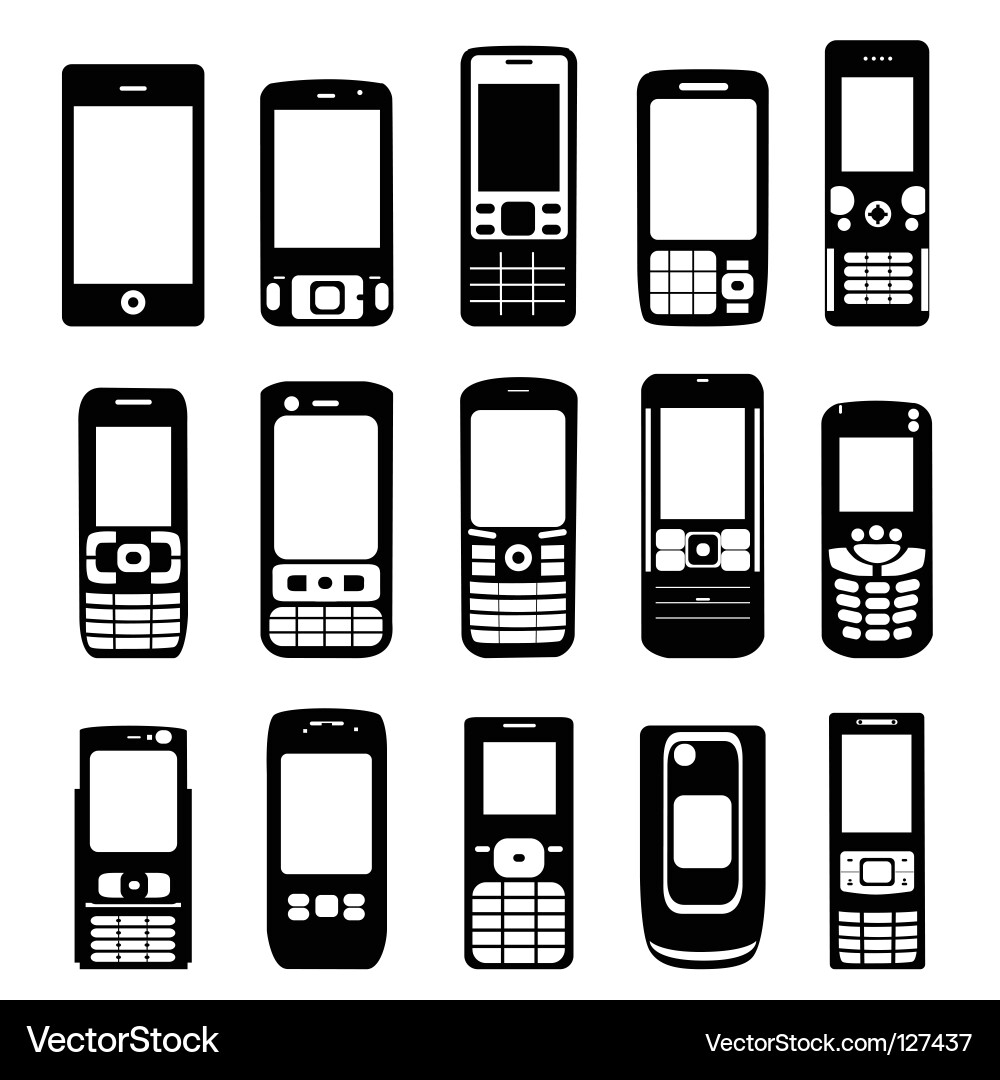 Mobile Phone Icons Set Vector Image