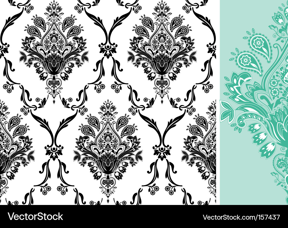 Ornate Damask Pattern Vector Image