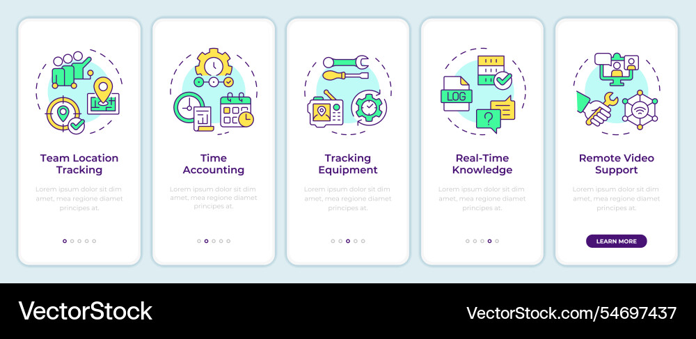 Real-time tracking and monitoring onboarding vector image