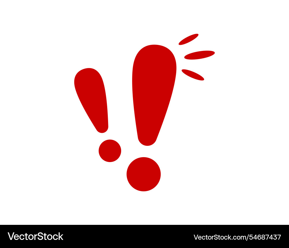 Red exclamation and question marks with splash vector image