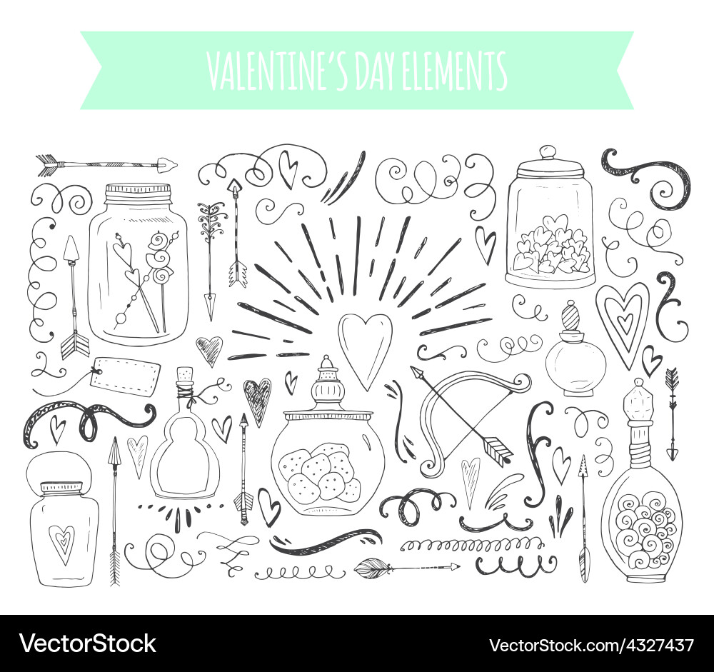 Romantic elements Royalty Free Vector Image - VectorStock