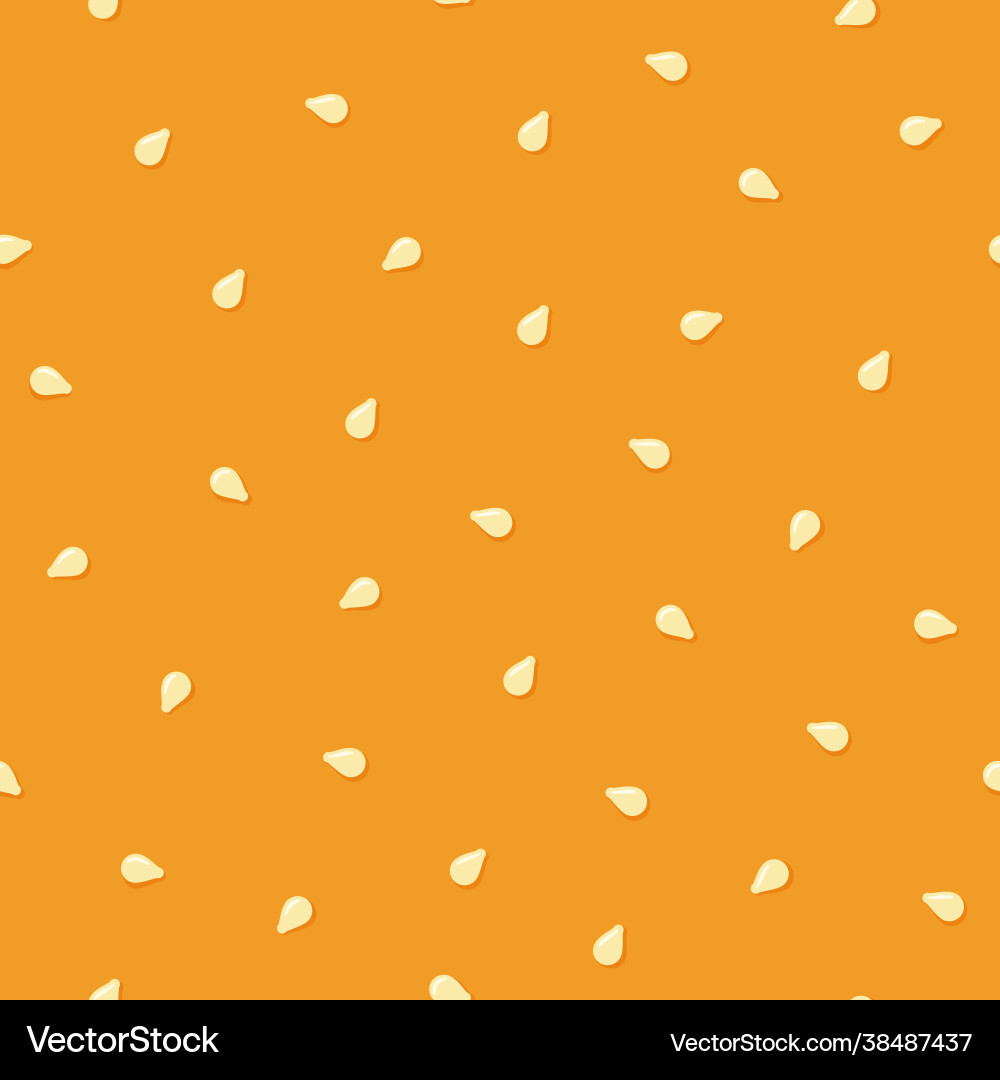 White sesame seeds on a bun seamless pattern top White sesame seeds on a bun seamless pattern top vector image