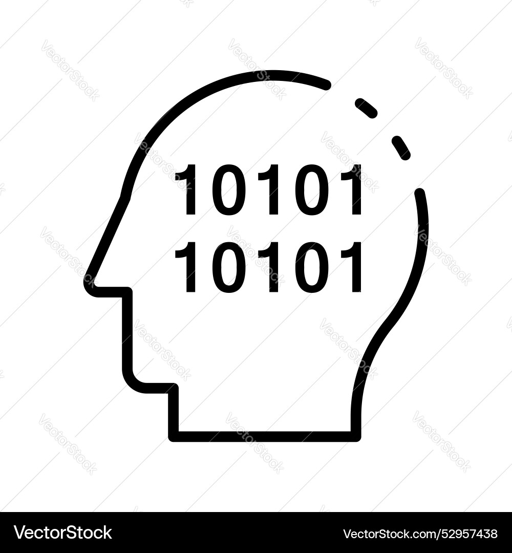 Binary code icon outline style design isolated Binary code icon outline style design isolated vector image