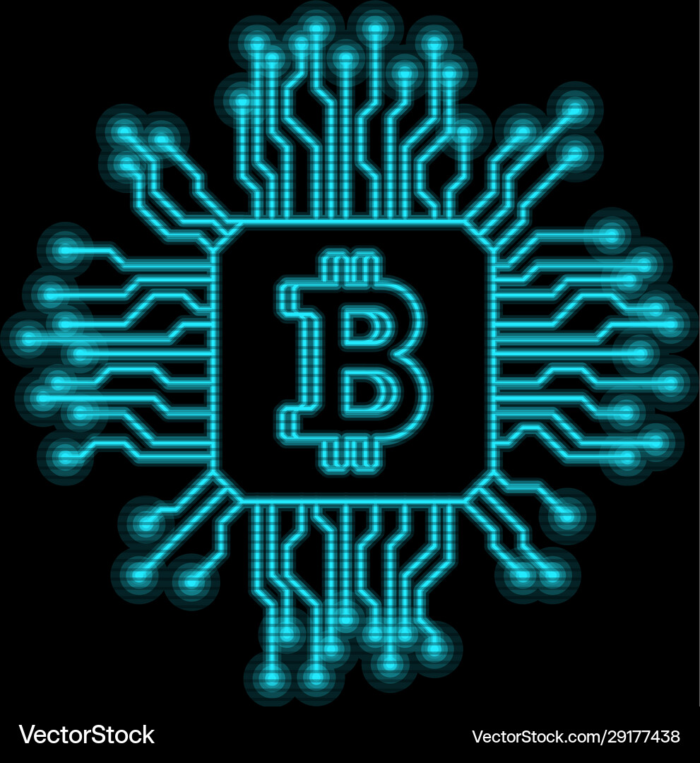 Bitcoin falling apart to digits – Royalty-Free Vector | VectorStock