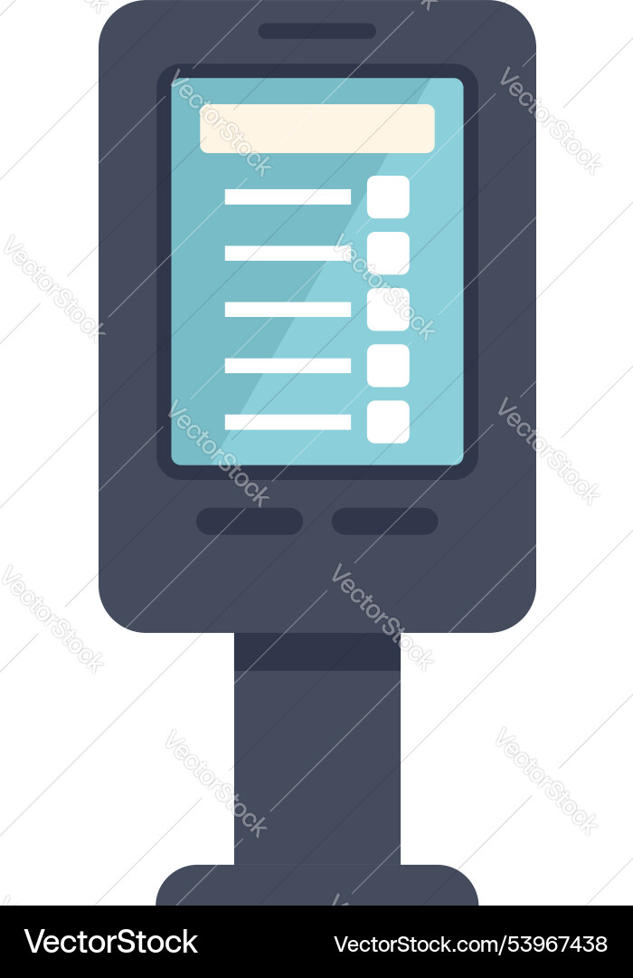 Digital interactive information kiosk displaying Digital interactive information kiosk displaying vector image