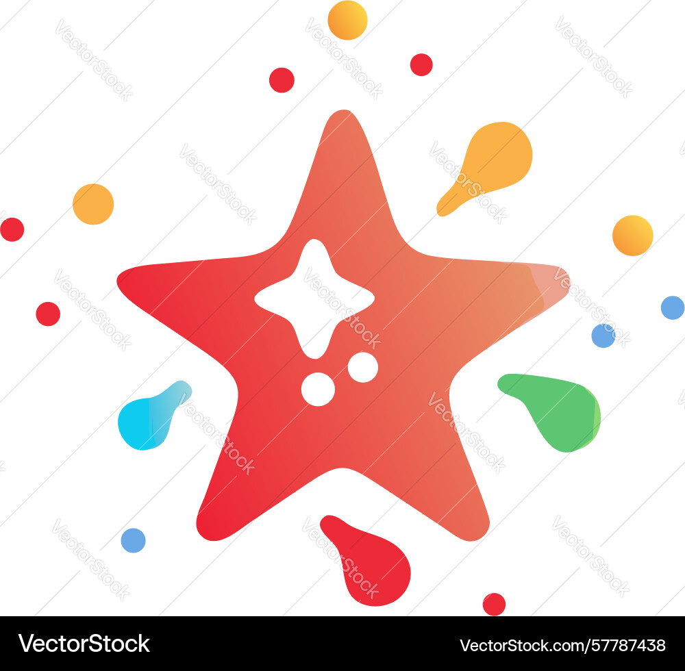 Dynamic red star burst with scattered elements vector image