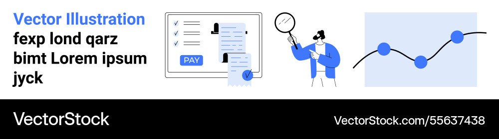 Financial data analysis with payment processing Financial data analysis with payment processing vector image