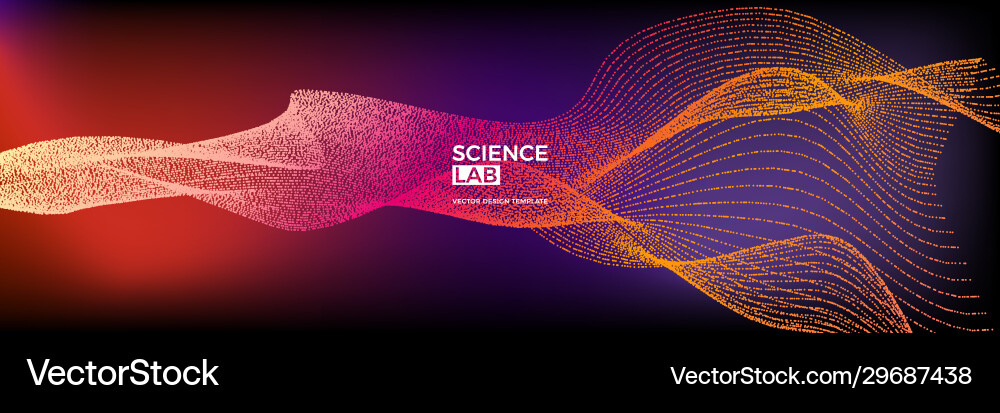 Futuristic background with dynamic particles vector image
