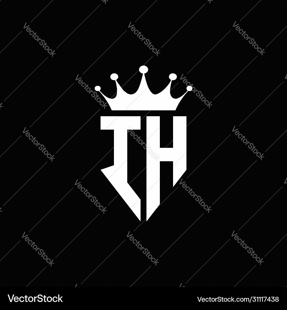 Ih logo monogram emblem style with crown shape Vector Image