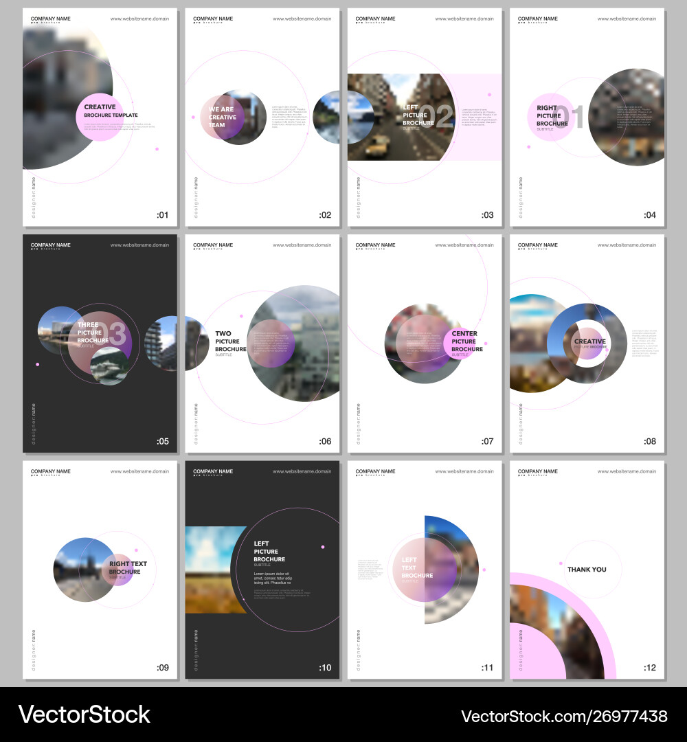 Minimal brochure templates with circle elements Minimal brochure templates with circle elements vector image