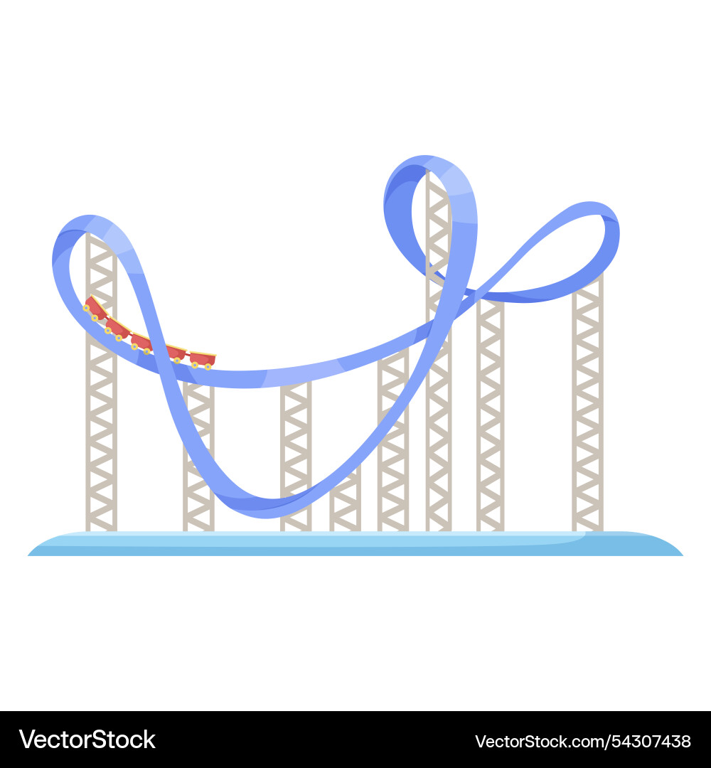 Roller coaster design with loops and tracks Roller coaster design with loops and tracks vector image