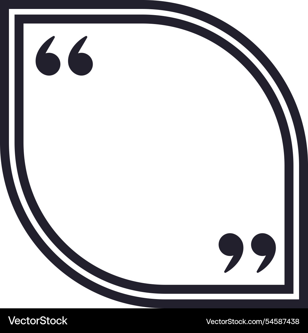 Rounded corner quote frame with quotation marks Rounded corner quote frame with quotation marks vector image