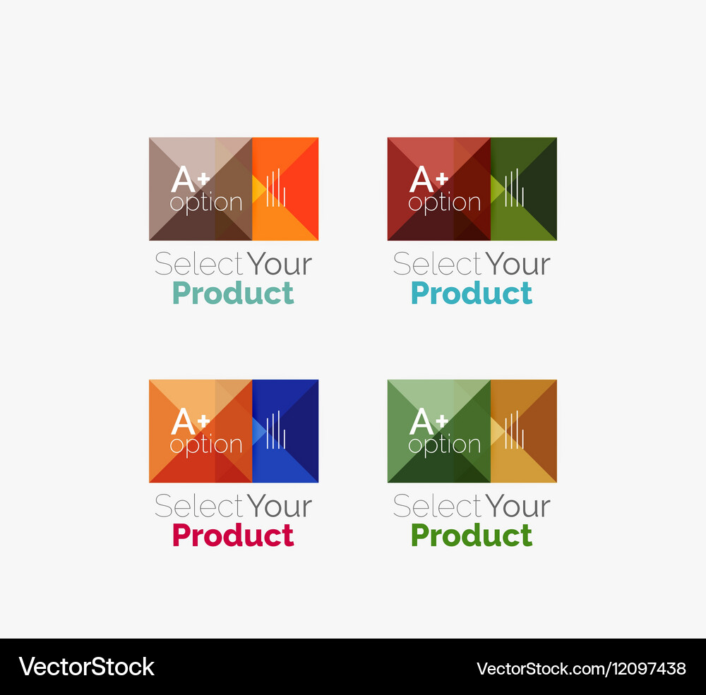 Set of abstract square interface menu navigation Vector Image