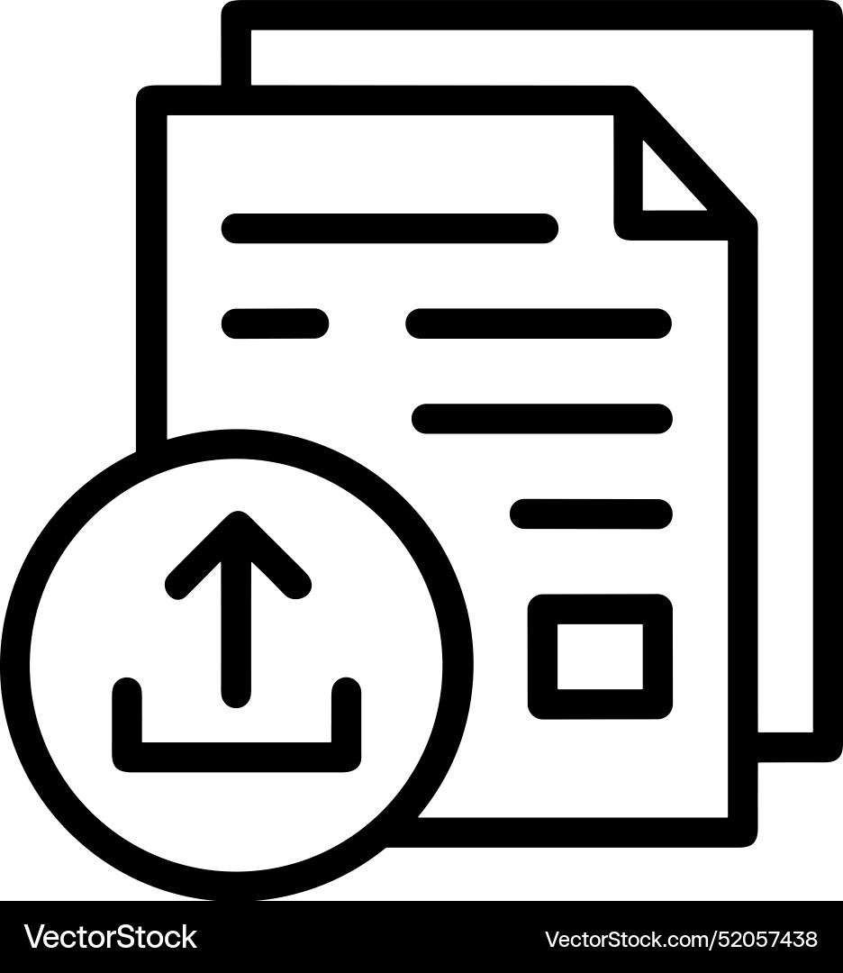 Upload outline icon symbol image Upload outline icon symbol image Vector Image