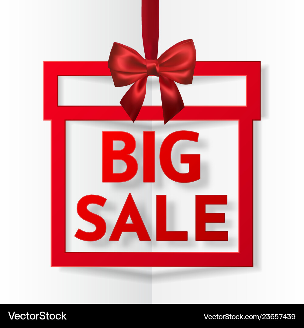 Big sale bright holiday gift box frame banner Big sale bright holiday gift box frame banner vector image