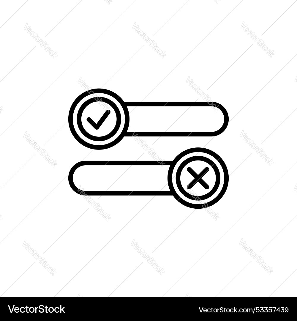 Boolean icon set true and false symbol right Boolean icon set true and false symbol right vector image
