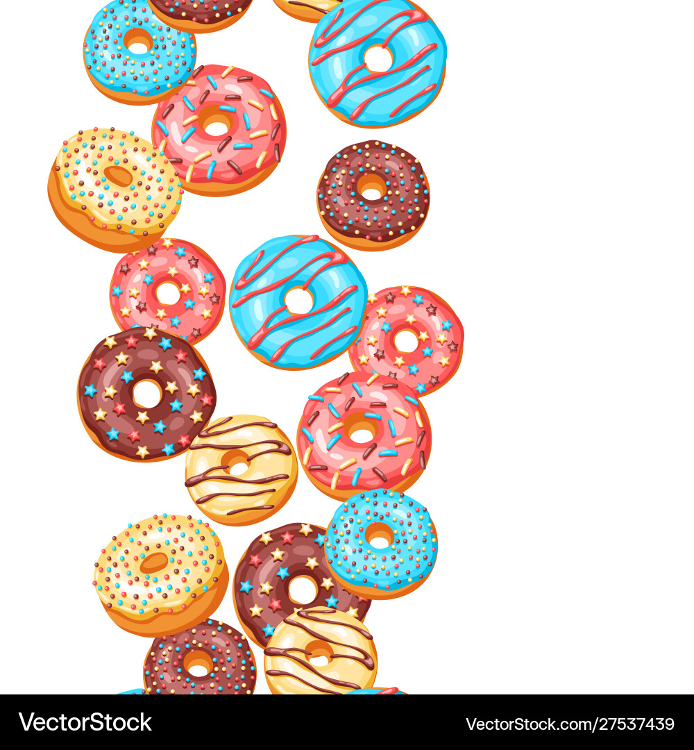 Glazed Donuts Sprinkles Pattern Royalty Free Vector
