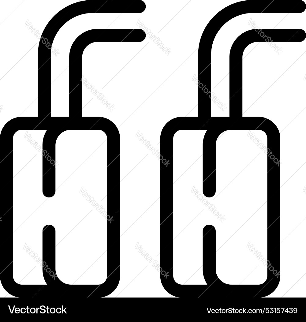 Line style icon set representing dual sim card vector image