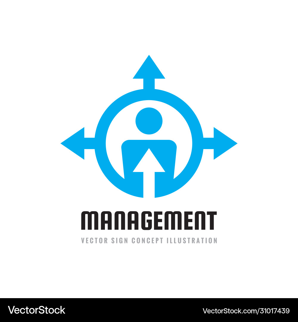 Management logo design hr concept sign vector image