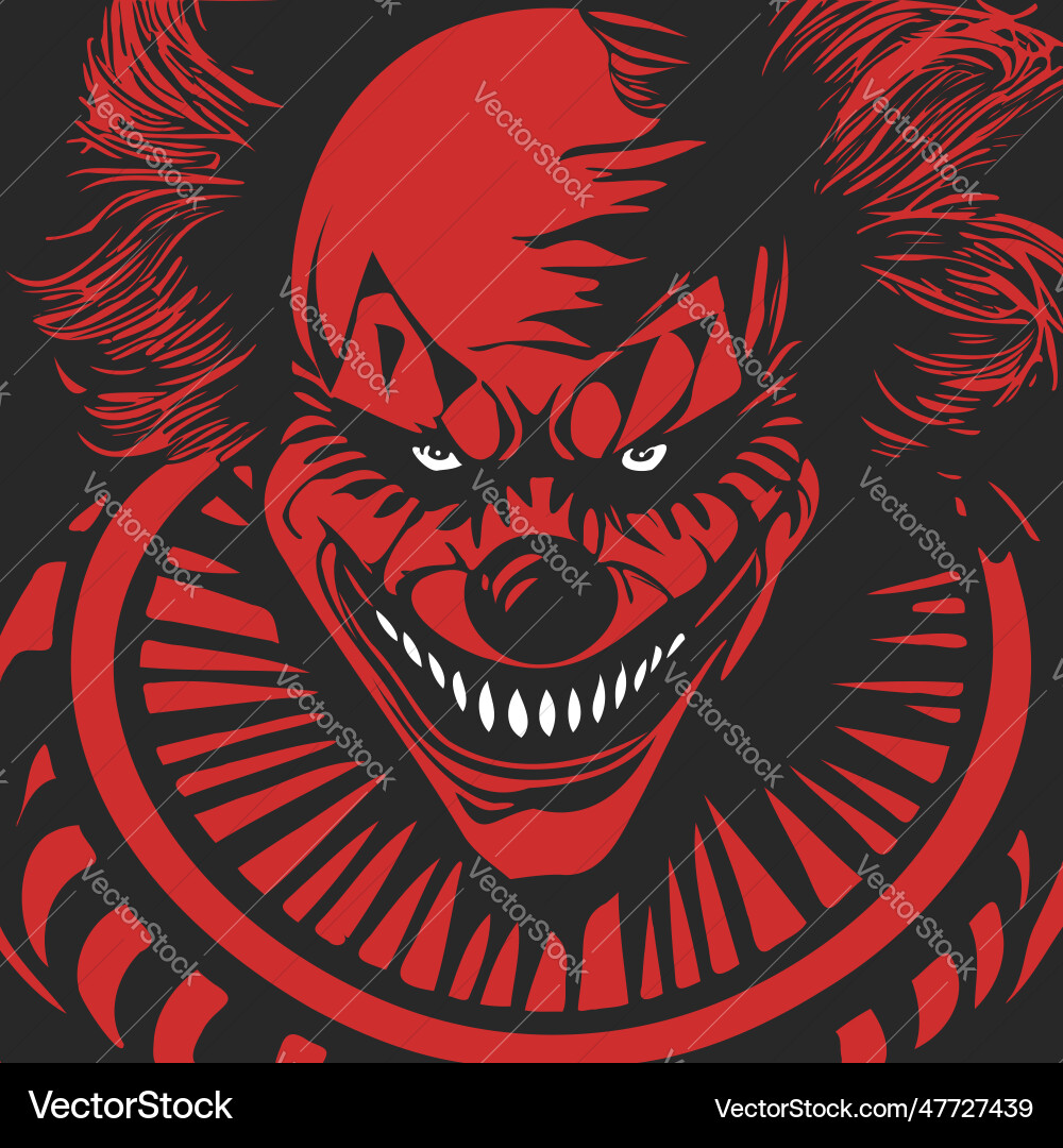 Rote und schwarze Grafik Aufkleber ein furchterregender Clown Rote und schwarze Grafik Aufkleber ein furchterregender Clown vektorbild
