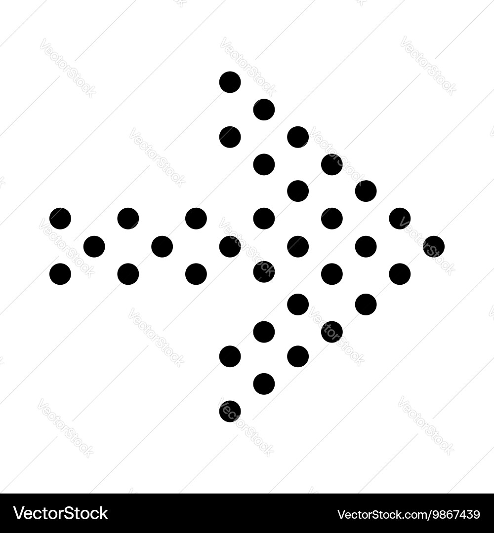 Simple Right Arrow Icon with Dots vector image