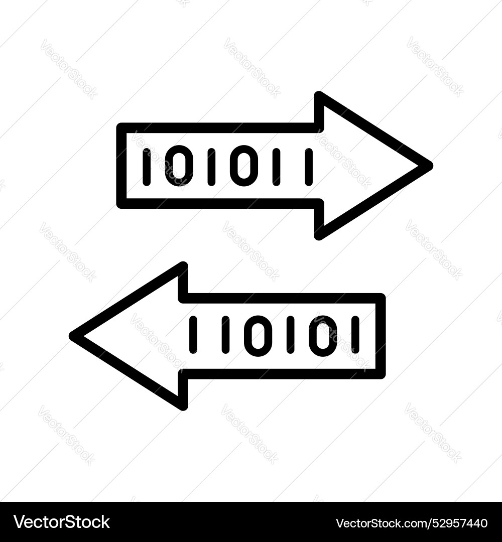 Binary code icon outline style design isolated Binary code icon outline style design isolated vector image