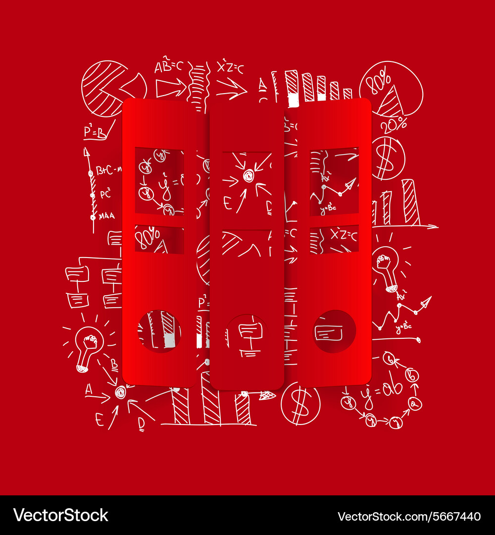 Drawing business formulas folder Vector Image