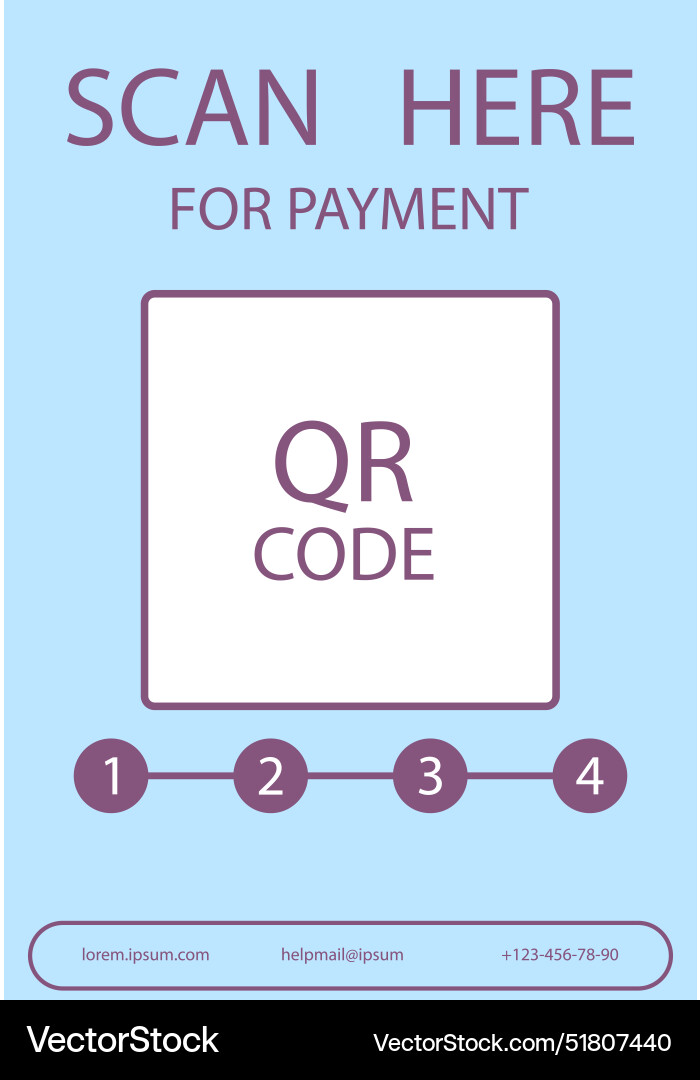 Scan here for payment qr code and instruction how Scan here for payment qr code and instruction how vector image