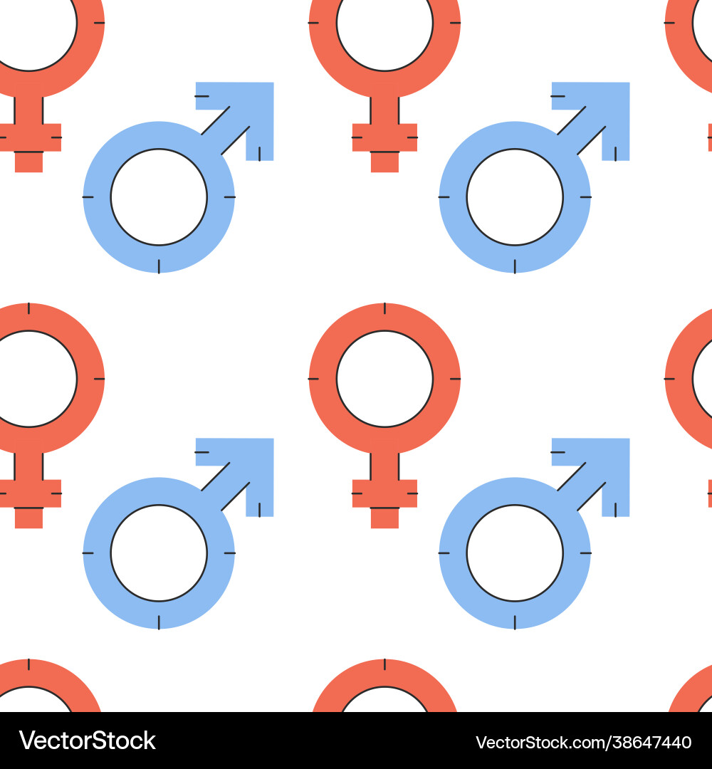 Seamless pattern with gender equality Seamless pattern with gender equality vector image