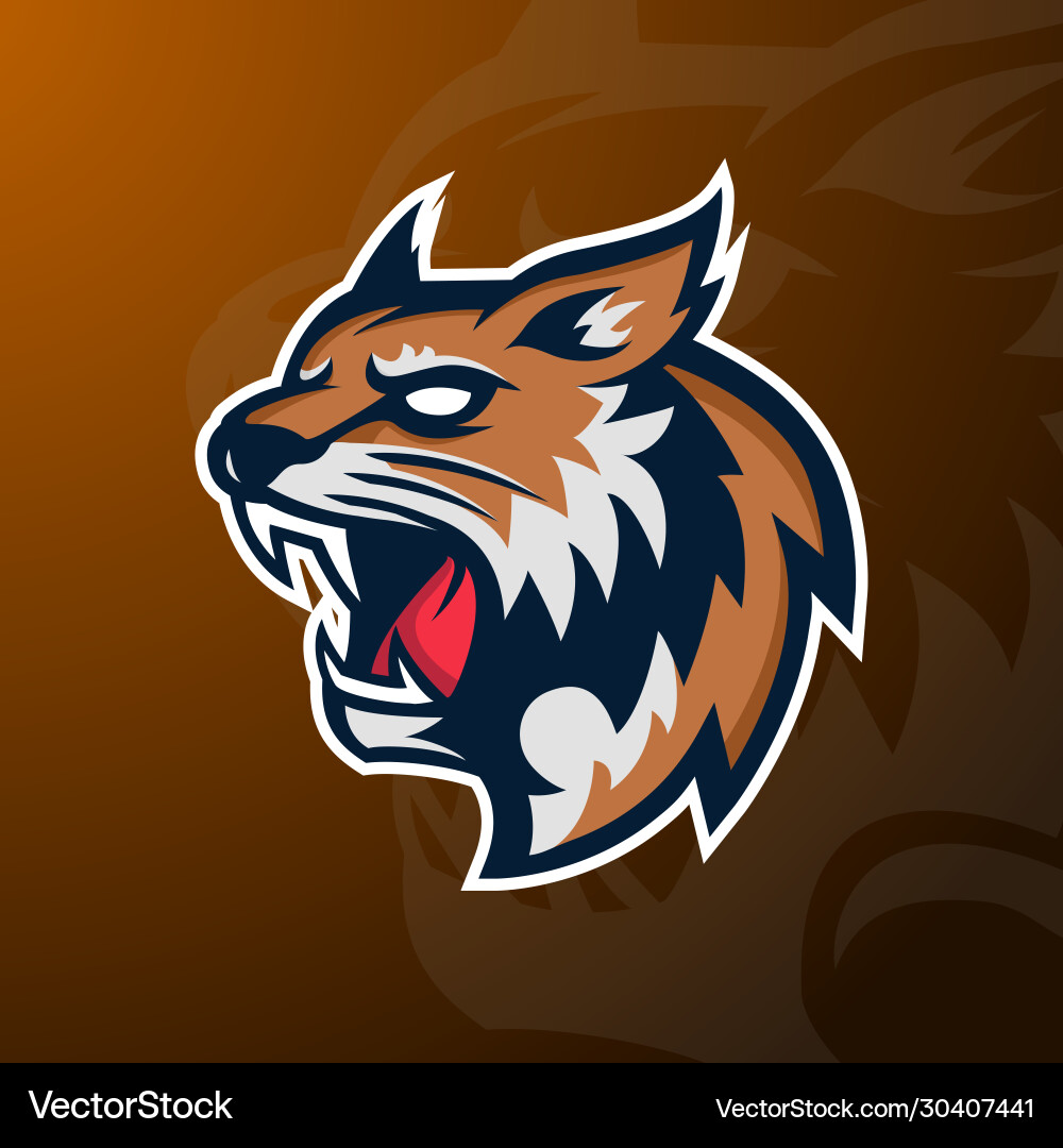 Angry wildcat mascot sport logo badge and emblem Angry wildcat mascot sport logo badge and emblem vector image