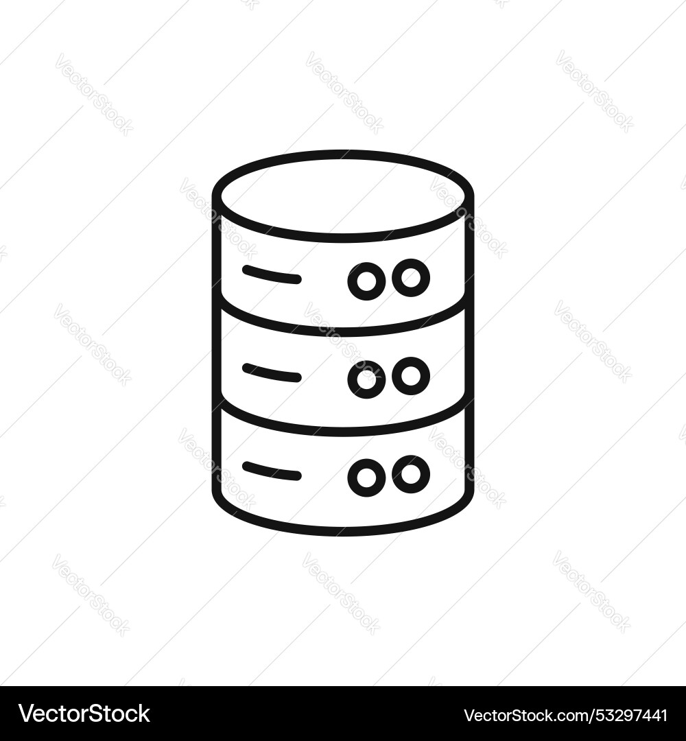 Database icon set cylinder server data storage vector image