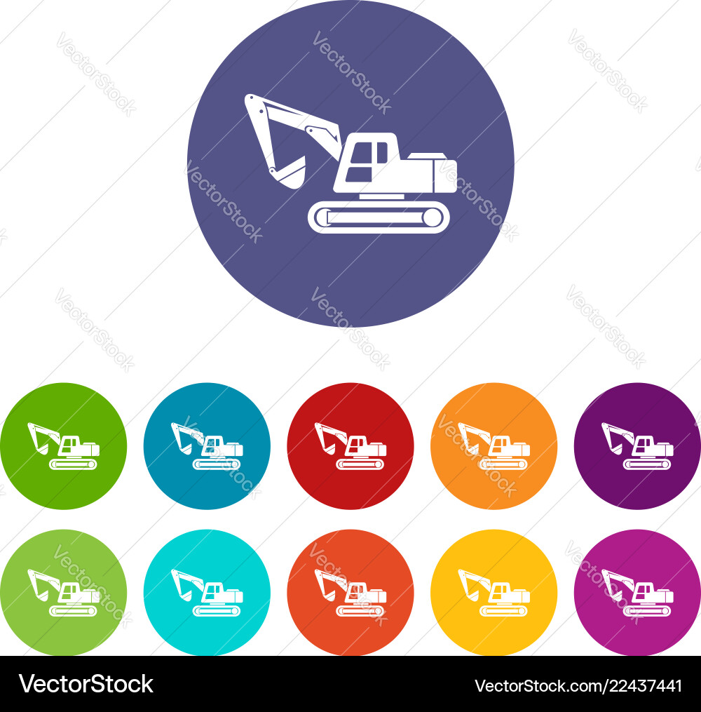 Digging machine icon simple style Vector Image