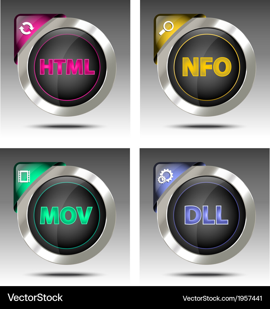 Elegant file type icon set Vector Image