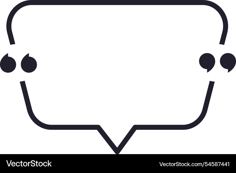 Empty rectangular speech bubble with quotation Empty rectangular speech bubble with quotation vector image