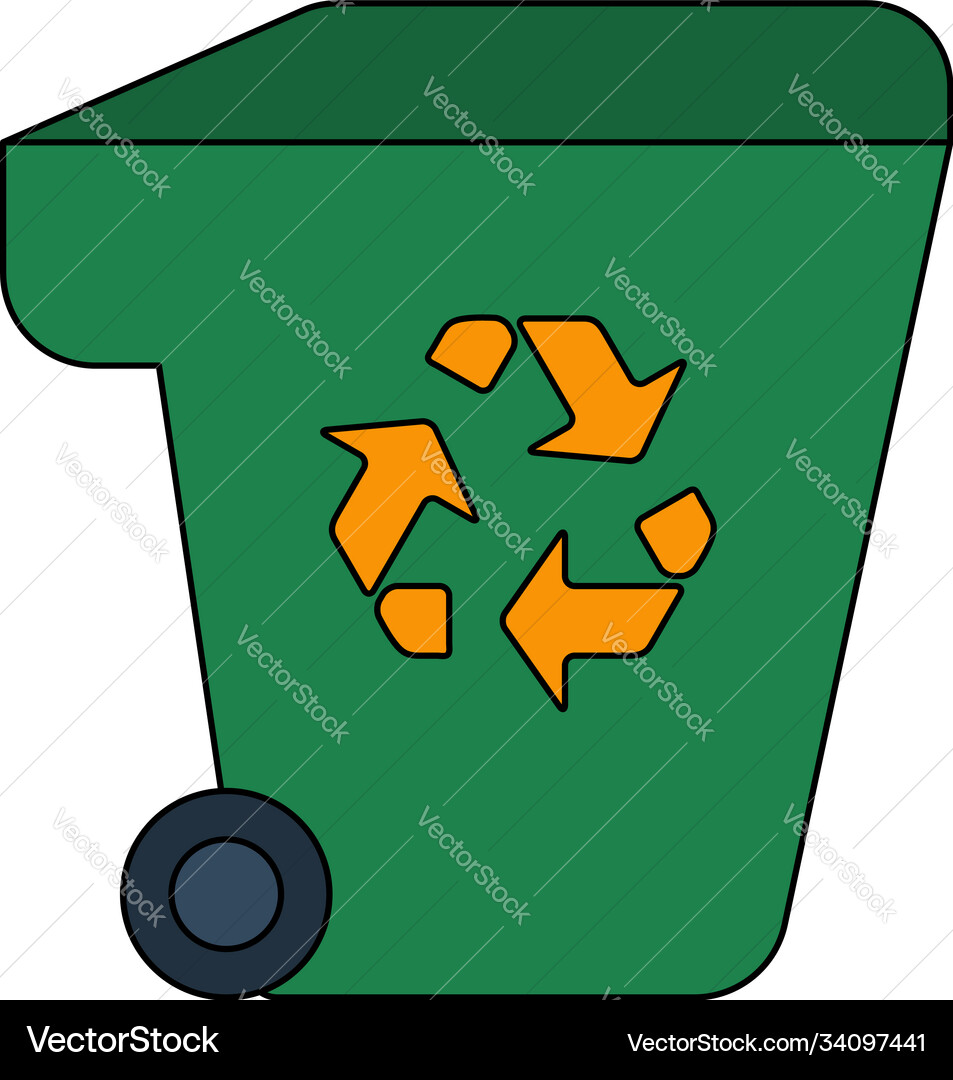 Garbage container with recycle sign icon Garbage container with recycle sign icon vector image